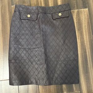 Chadwicks 2P Leather Pencil Skirt Brown KneeLength Fall Preppy Y2K Business